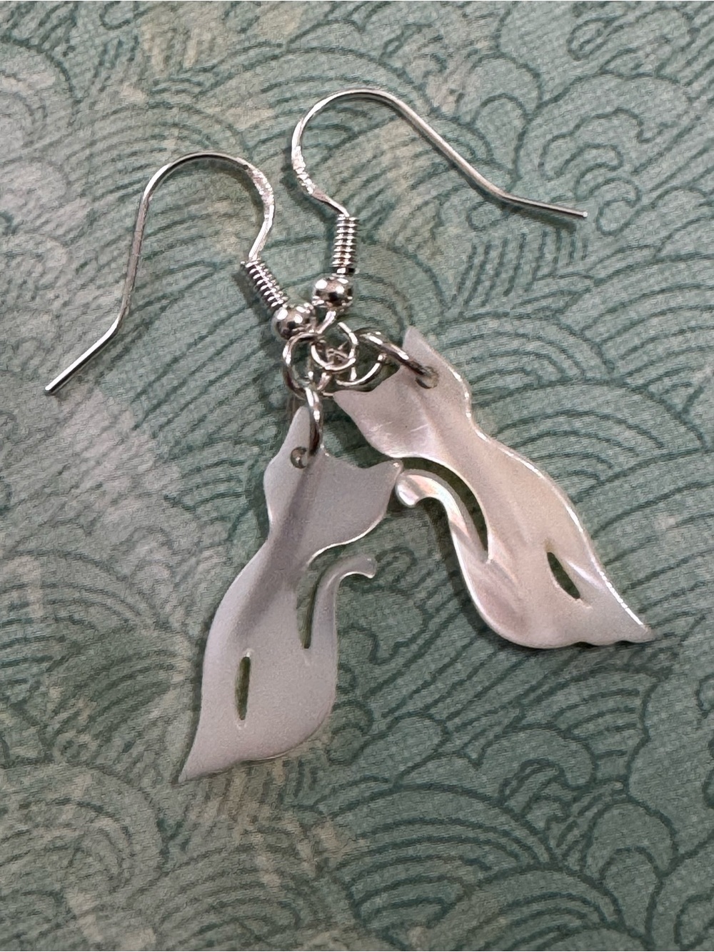 MOTHER OF PEARL CAT EARRINGS